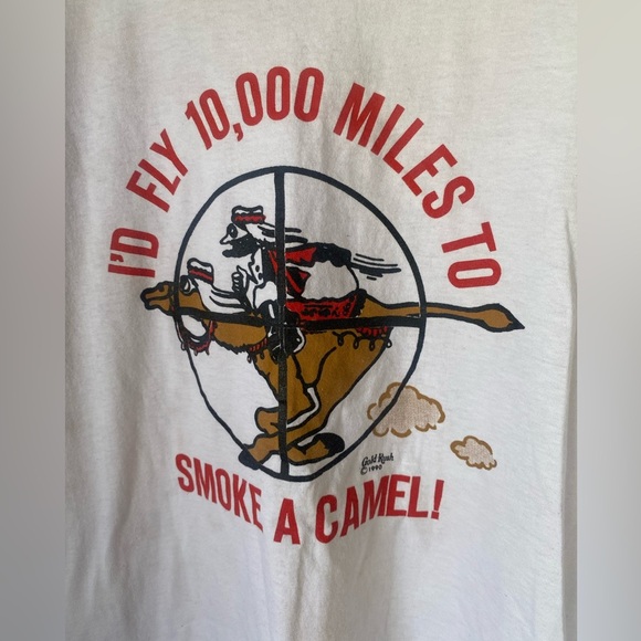 Vintage 90s Gold Rush Hanes 50/50 White Graphic Men's Tee War Propaganda Novelty - Picture 3 of 6